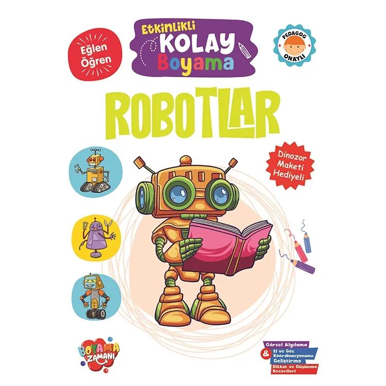 Boyama Zamanı Etkinlikli Kolay Boyama Robotlar