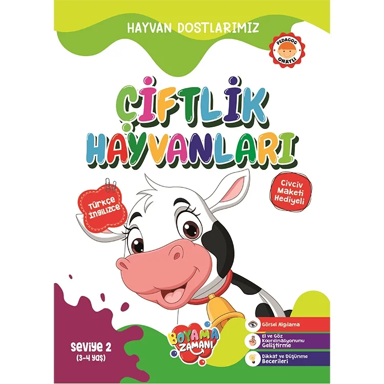 Boyama Zamanı Hayvan Dostlarımız Çiftlik Hayvanları Seviye-2 (3-4 Yaş)