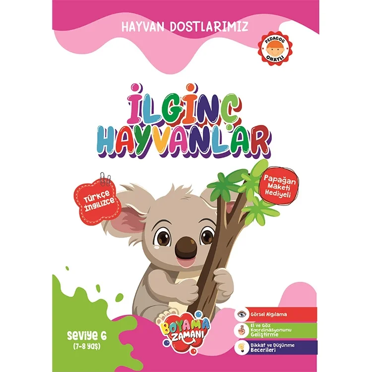 Boyama Zamanı Hayvan Dostlarımız İlginç Hayvanlar Seviye-6 (7-8 Yaş)