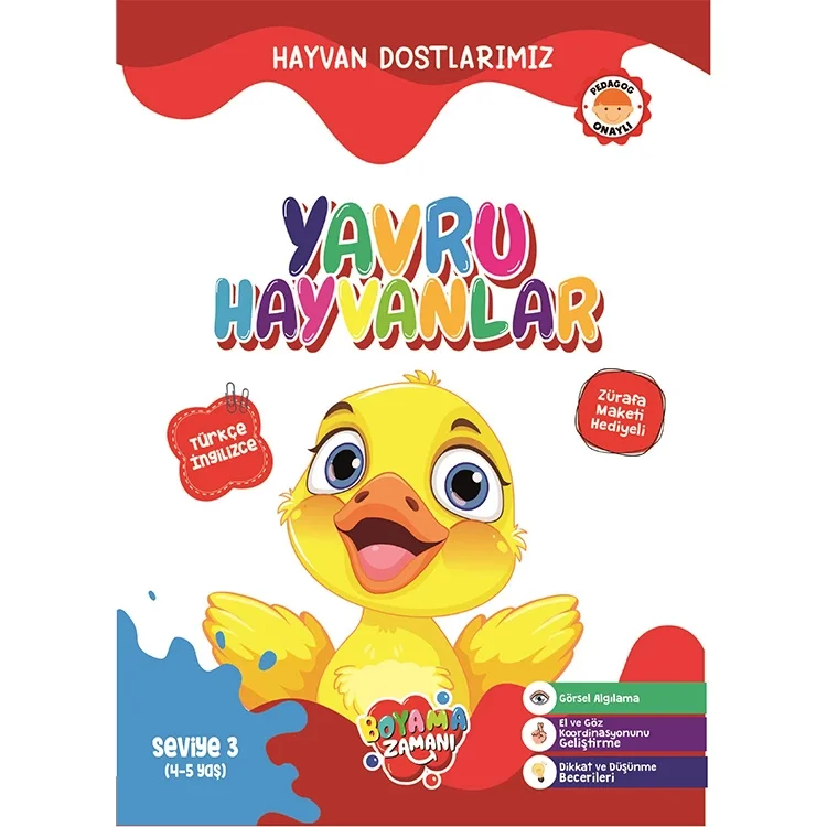 Boyama Zamanı Hayvan Dostlarımız Yavru Hayvanları Seviye-3 (4-5 Yaş)