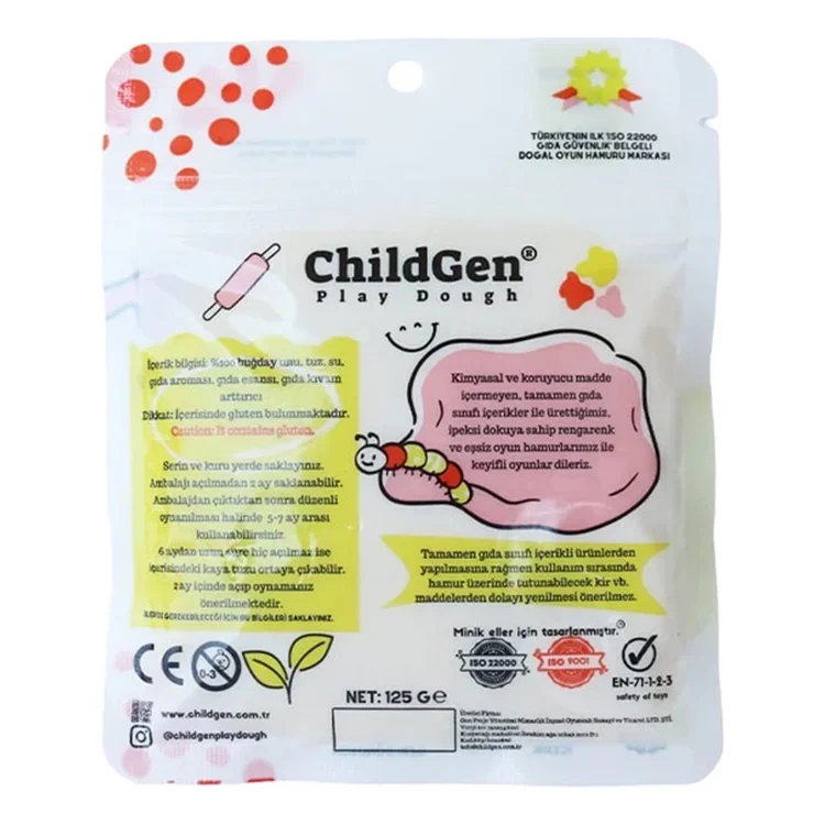 Childgen Doğal Oyun Hamuru Poşet 125 Gr. Kırmızı