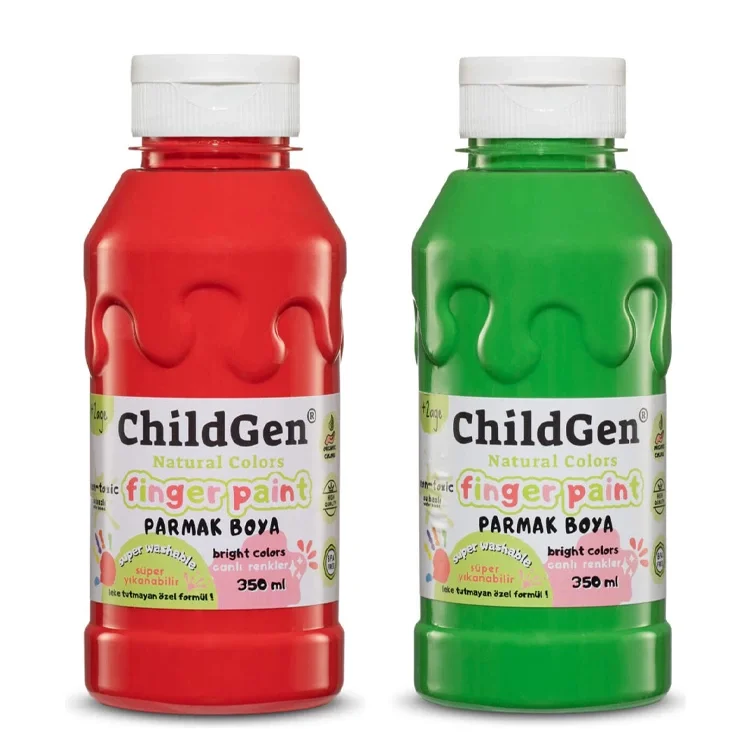 Childgen Parmak Boyası Yıkanabilir 3lü Set Mavi-yeşil-kırmızı 3x350 Ml