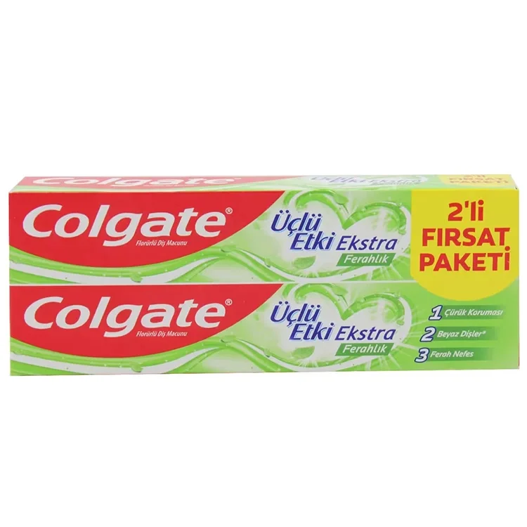 Colgate Diş Macun 2x75ml Üçlü Etki Ekstra Ferahlık 667747 *24