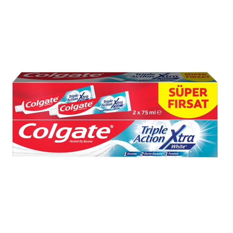 Colgate Diş Macun Triple Action Extra White 75+75 2li Paket 647183 *24