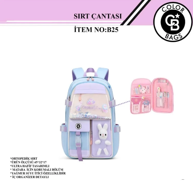 Color Bags Okul Çantası 3 Renk B25