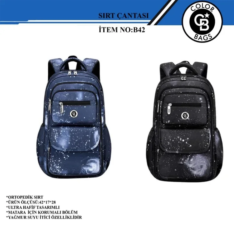 Color Bags Okul Çantası 3 Renk Uzay B42