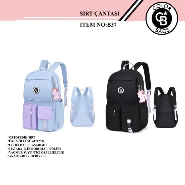 Color Bags Okul Çantası 5 Renk  B37