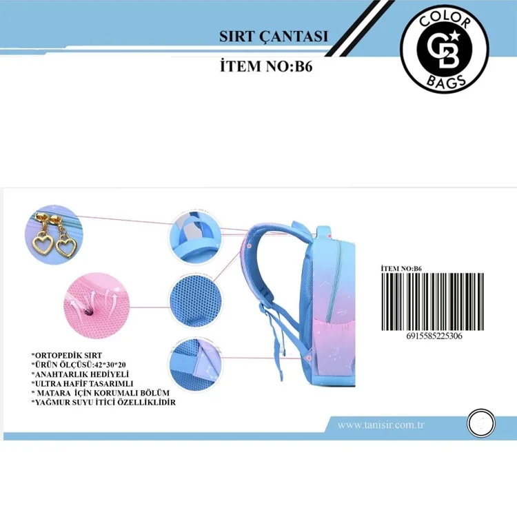 Color Bags Okul Çantasi 6 Renk B6