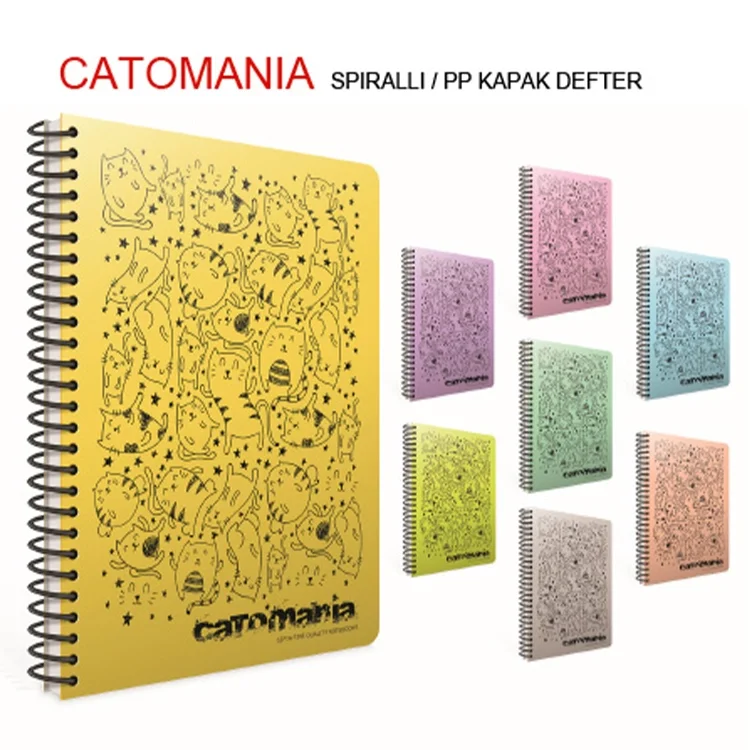 Gıpta Catomania Spiralli Plastik Kapak Defter A4-100yp. Çizgili 3500