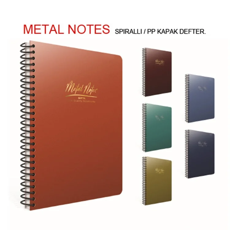 Gıpta Metal Notes A6 Spiralli Pp Kapak Defter 80 Yaprak Çzigili St 5542