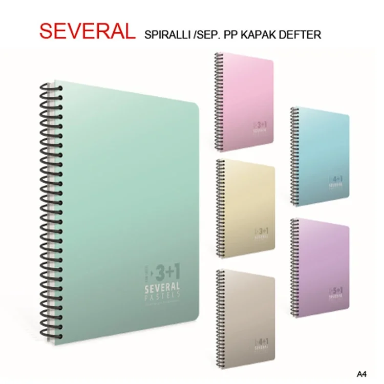 Gıpta Several A4 Spiralli Pp Kapak Defter 3+1 120 Yaprak 3-5379000-2011