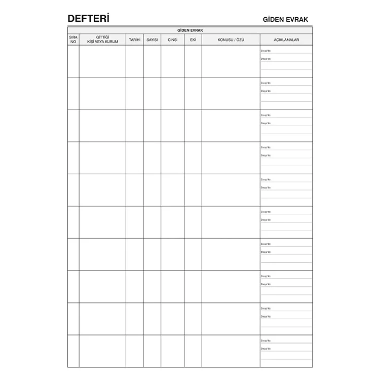 Gülpaş Evrak Kayıt Defteri Suni Deri 100 Yaprak 375
