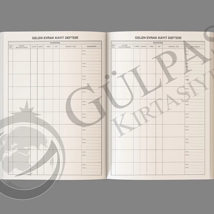 Gülpaş Gelen Evrak Defteri Ciltli 100 Yaprak 351