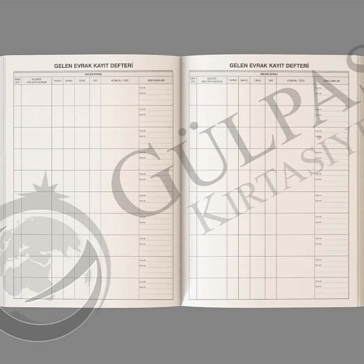 Gülpaş Gelen Evrak Defteri Suni Deri Ciltli 200 Yaprak 352