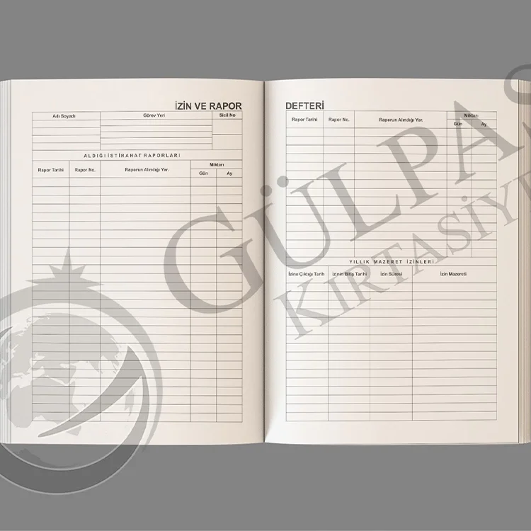 Gülpaş İzin Ve Rapor Defteri Ciltli 524