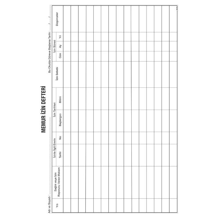 Gülpaş Memur İzin Defteri 17x24 Suni Deri 100 Yaprak 398