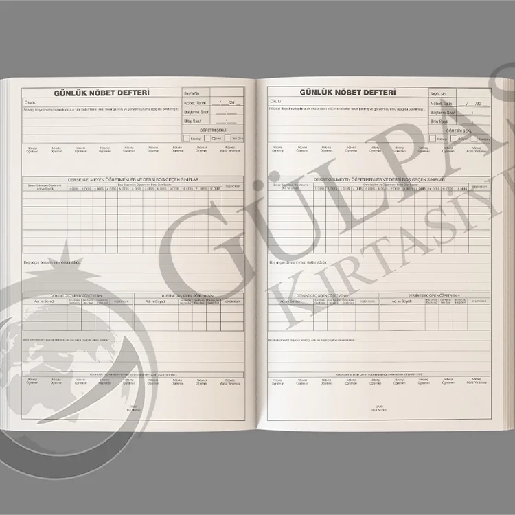 Gülpaş Nöbet Defteri 25x30 Ciltli 200 Yaprak 356