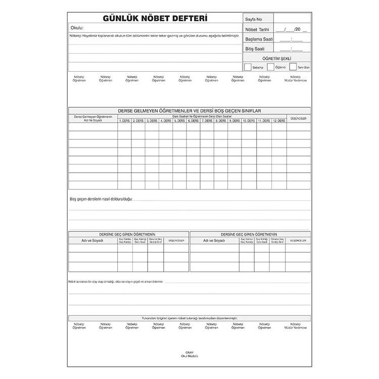 Gülpaş Nöbet Defteri Suni Deri Ciltli 100 Yaprak 355