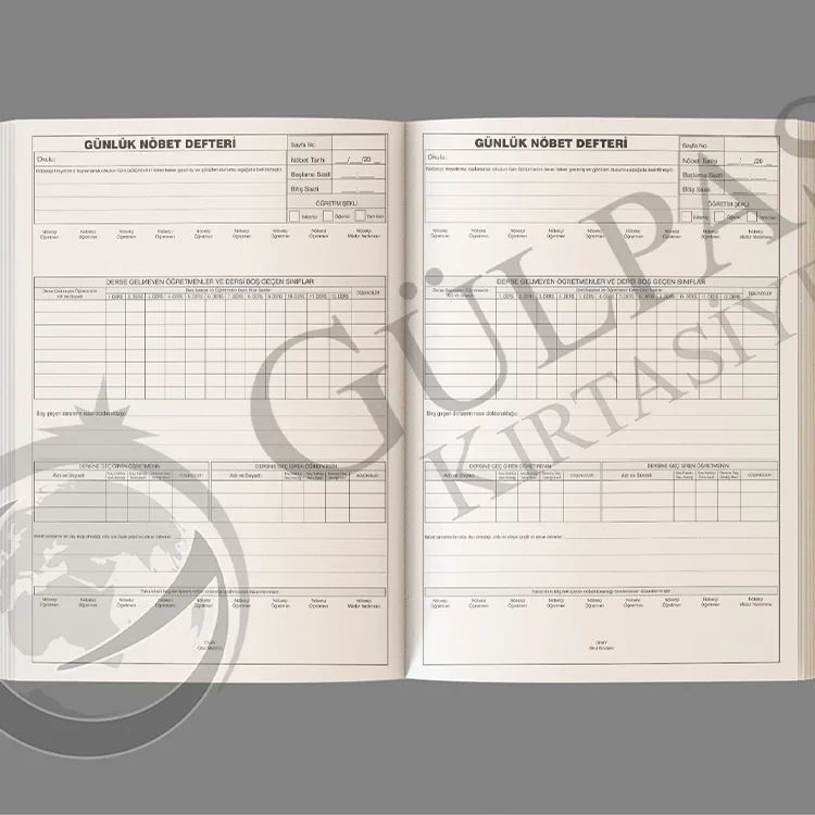Gülpaş Nöbet Defteri Suni Deri Ciltli 100 Yaprak 355