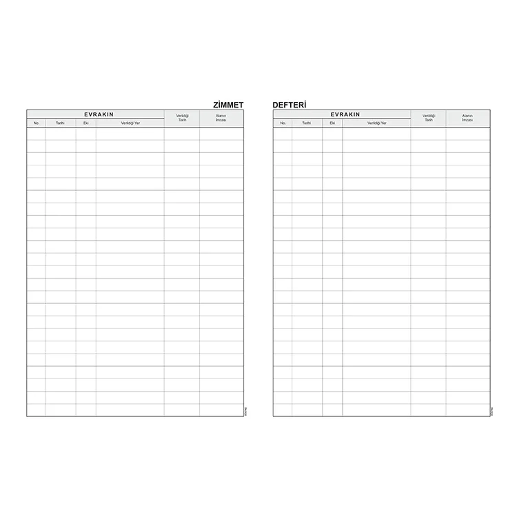 Gülpaş Zimmet Defteri 21x30 Ciltli 100 Yaprak 372