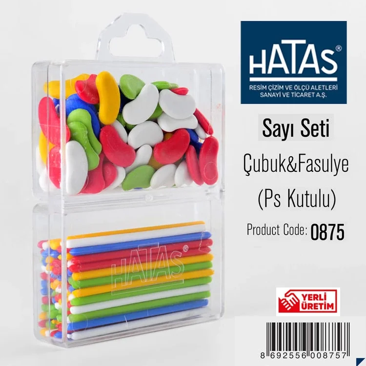 Hatas Sayı Seti Çubuk &amp; Fasülye Plastik Kutu 0875