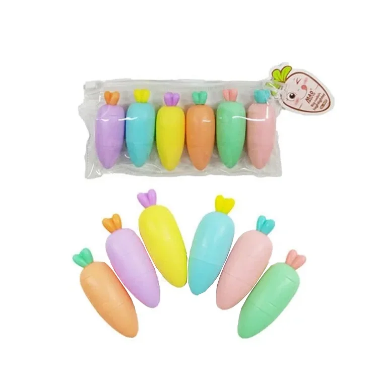 İbis Havuç Şekilli Fosforlu Kalem 6lı Poşet Y-1005 İbsk