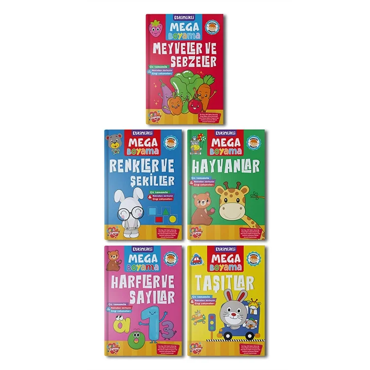 Boyama Zamanı Etkinlikli Mega Boyama Kitabı Pedagog Onaylı Meyveler Ve Sebzeler