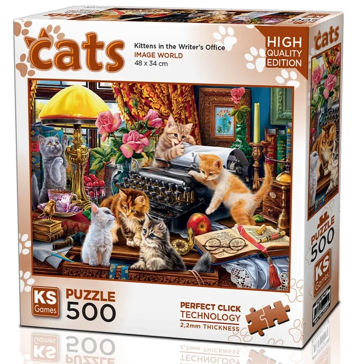 Ks Games Puzzle Yetişkin 500 Parça Parça Kittens İn The Writers Office 20052 Ksgm