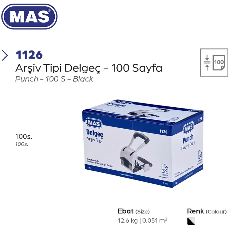 Mas 1126 Arşiv Tipi Delgeç 100 Sayfa