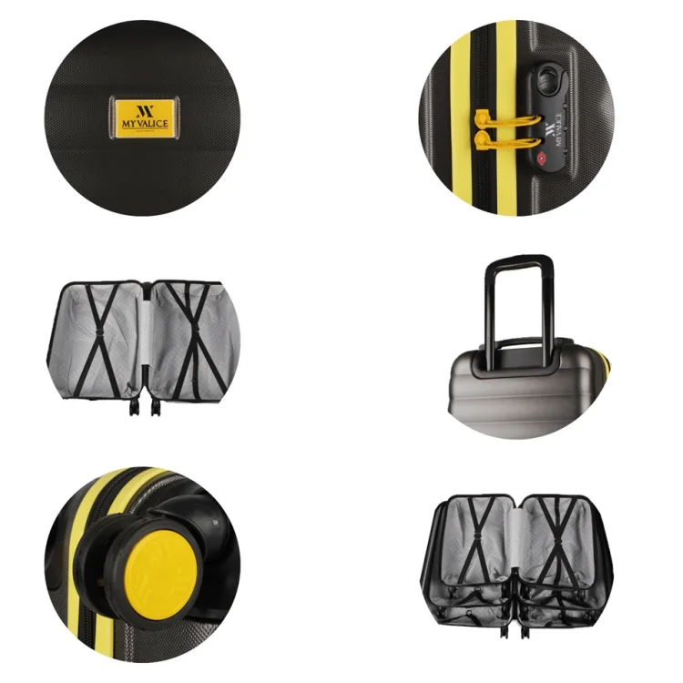 My Valice Colors Abs Kabin Orta Ve Büyük Boy Antrasit 3lü Valiz Seti