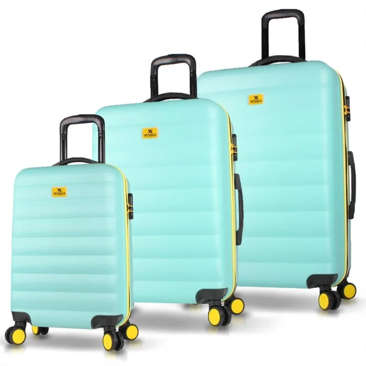 My Valice Colors Abs Kabin Orta Ve Büyük Boy Mint Yeşili 3lü Valiz Seti