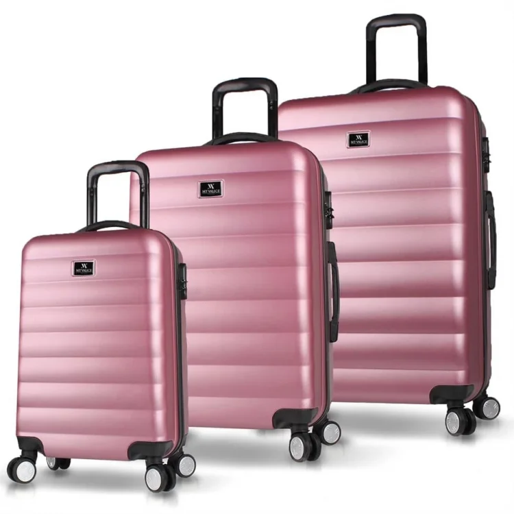 My Valice Colors Abs Kabin Orta Ve Büyük Boy Rose Gold 3lü Valiz Seti
