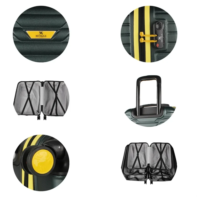 My Valice Croc Abs Kabin Orta Ve Büyük Boy Haki 3lü Valiz Seti