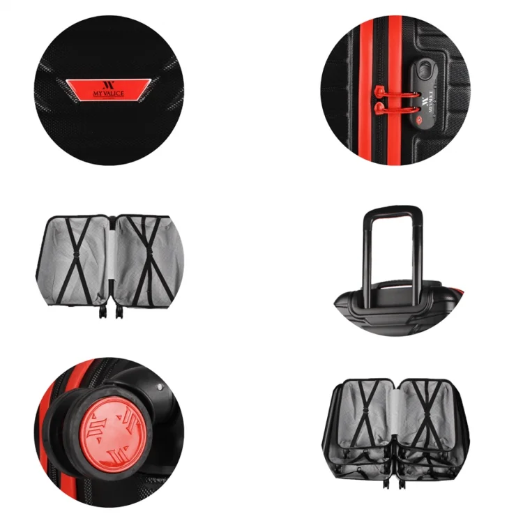 My Valice Croc Abs Kabin Orta Ve Büyük Boy Siyah 3lü Valiz Seti