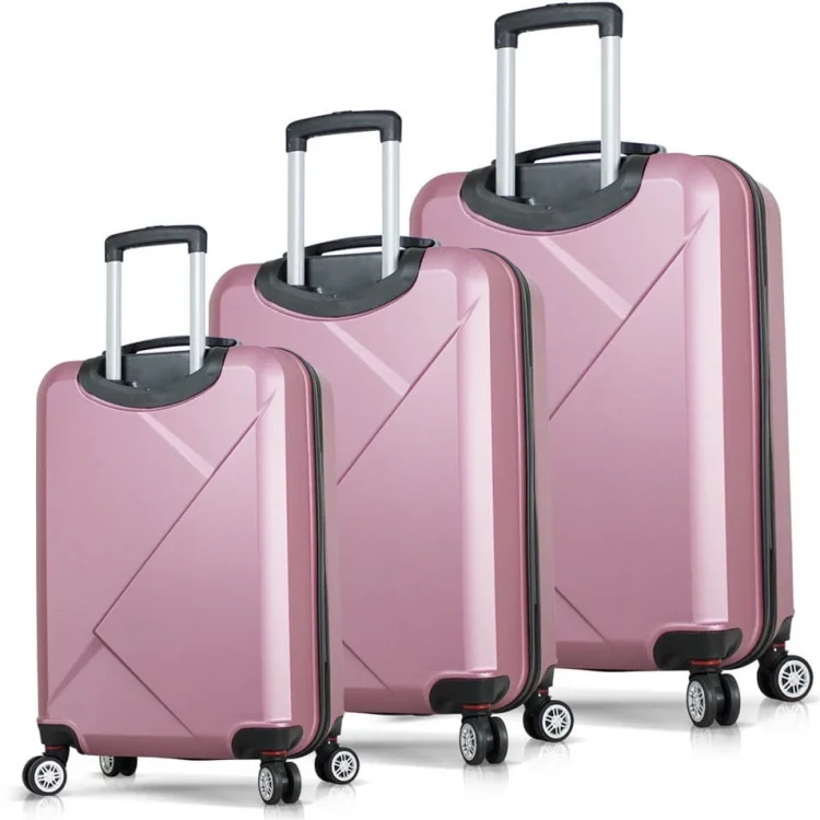 My Valice Diamond Abs Kabin Orta Ve Büyük Boy Rose Gold 3lü Valiz Seti