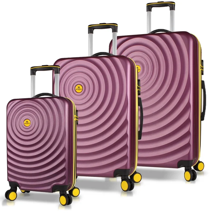 My Valice Drop Abs Kabin Orta Ve Büyük Boy Mürdüm 3lü Valiz Seti