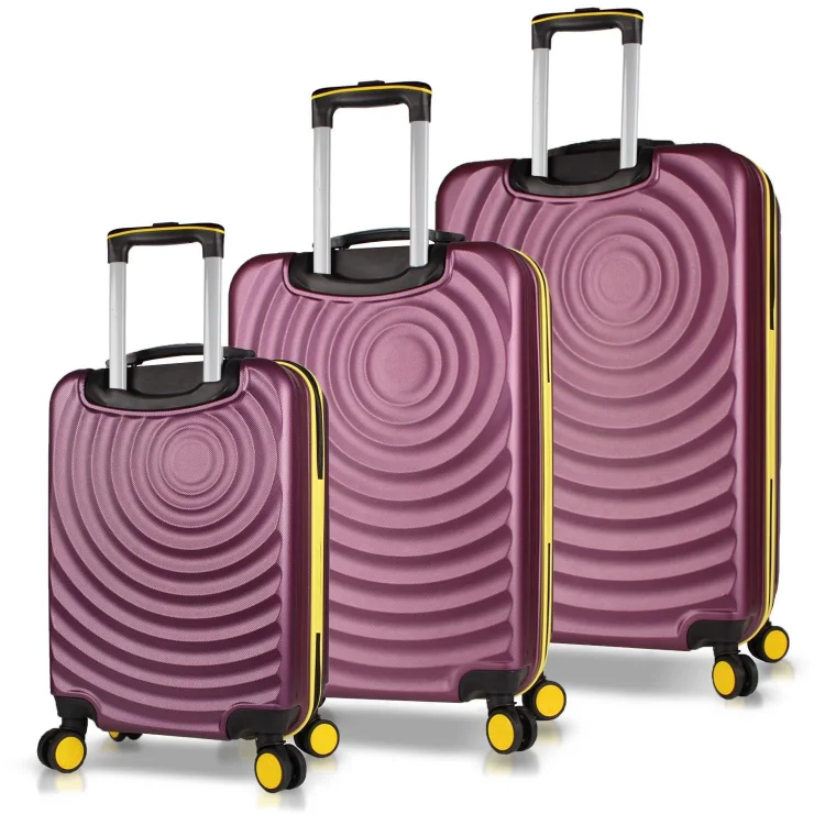 My Valice Drop Abs Kabin Orta Ve Büyük Boy Mürdüm 3lü Valiz Seti