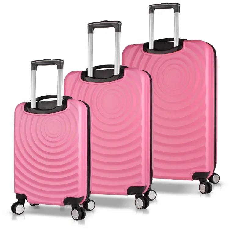 My Valice Drop Abs Kabin Orta Ve Büyük Boy Pembe 3lü Valiz Seti