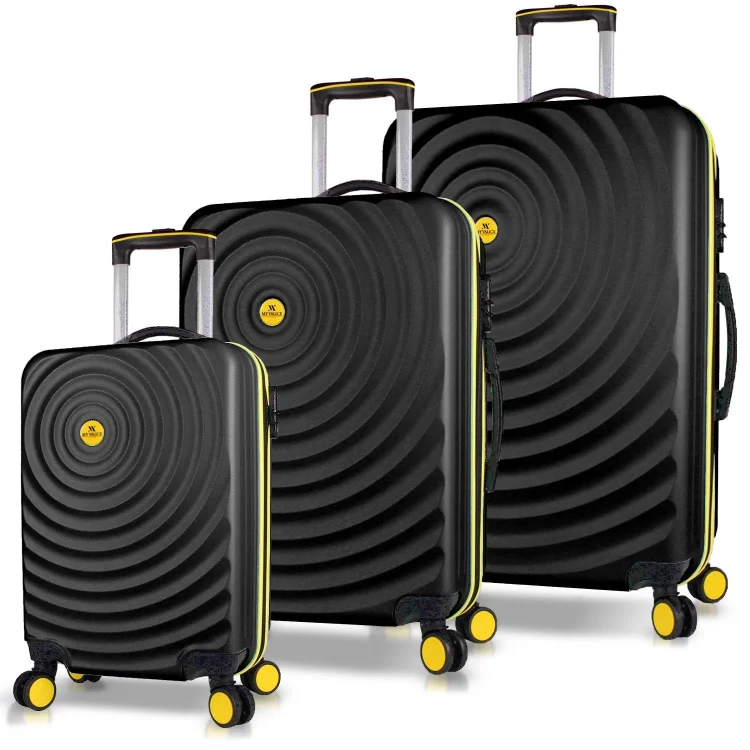 My Valice Drop Abs Kabin Orta Ve Büyük Boy Siyah 3lü Valiz Seti