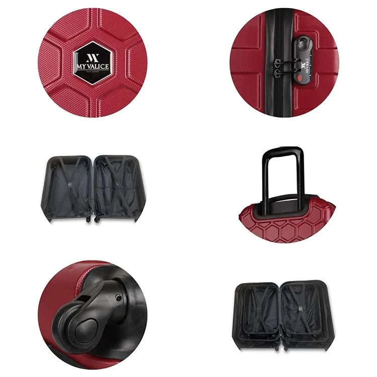 My Valice Honey Abs Kabin Orta Ve Büyük Boy Bordo 3lü Valiz Seti