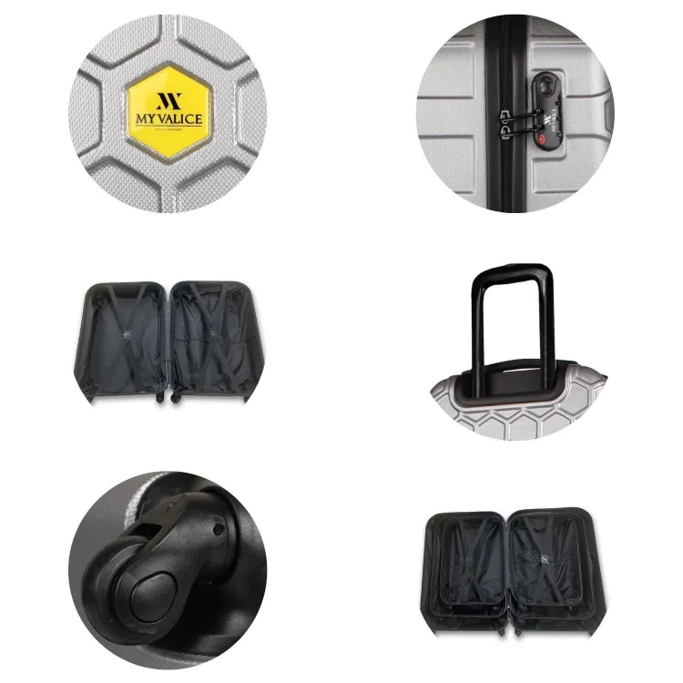 My Valice Honey Abs Kabin Orta Ve Büyük Boy Gri 3lü Valiz Seti