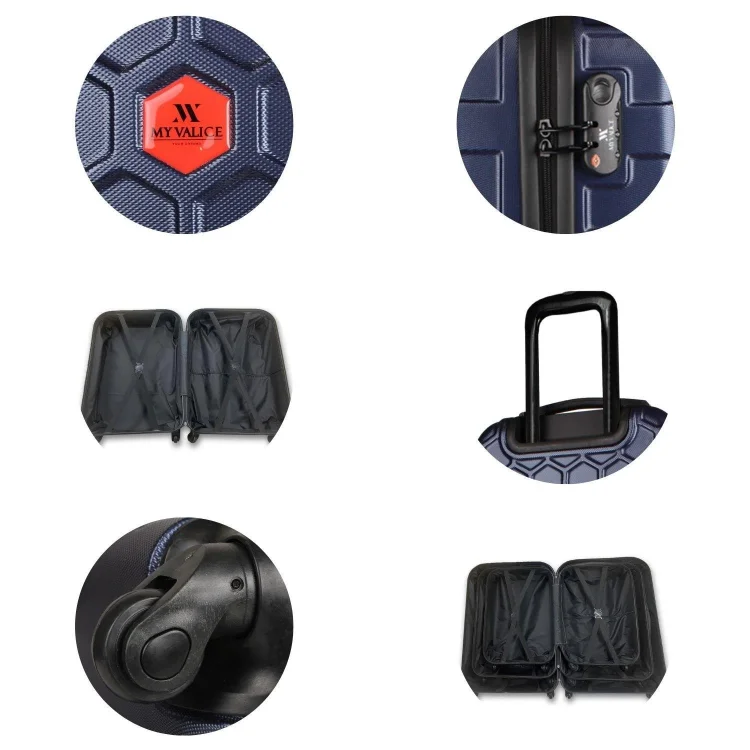 My Valice Honey Abs Kabin Orta Ve Büyük Boy Lacivert 3lü Valiz Seti