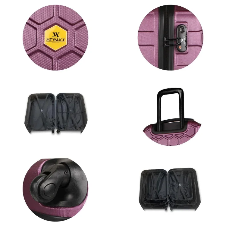 My Valice Honey Abs Kabin Orta Ve Büyük Boy Mürdüm 3lü Valiz Seti