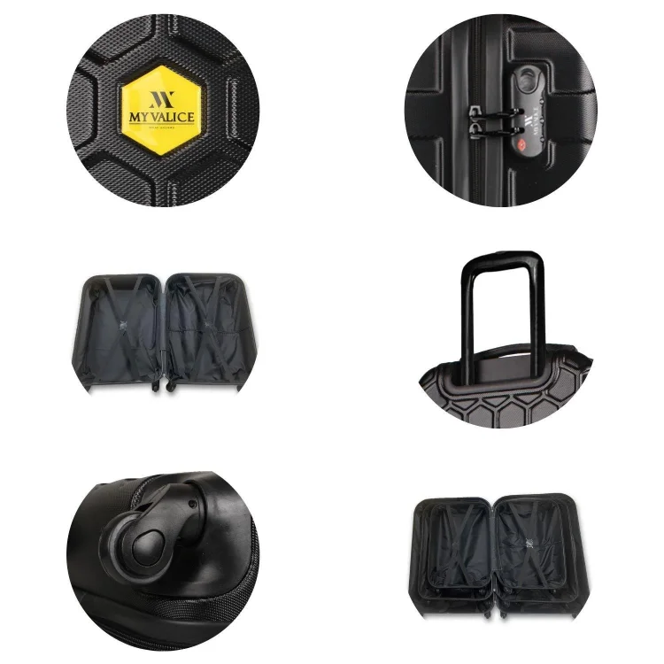 My Valice Honey Abs Kabin Orta Ve Büyük Boy Siyah 3lü Valiz Seti