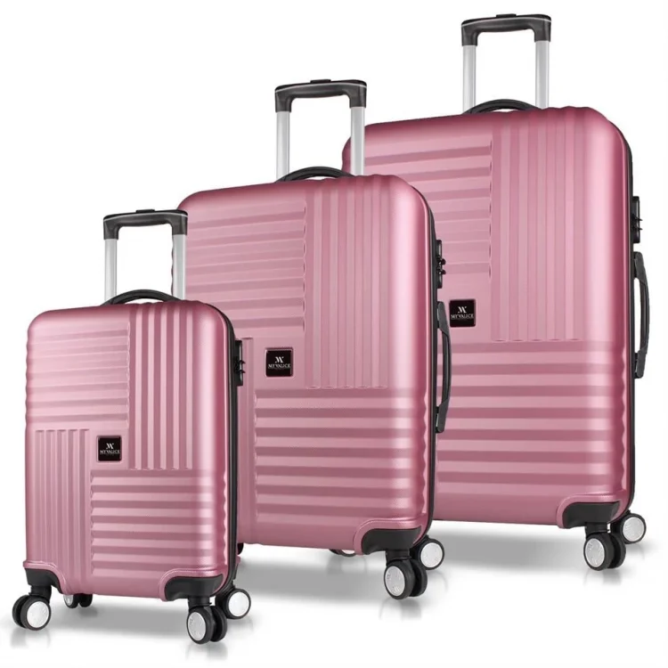 My Valice Puzzle Abs Kabin Orta Ve Büyük Boy Rose Gold 3lü Valiz Seti