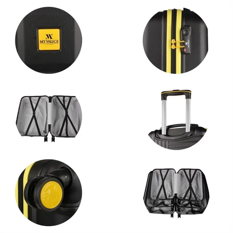 My Valice Puzzle Abs Kabin Orta Ve Büyük Boy Siyah 3lü Valiz Seti