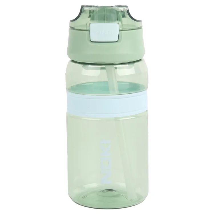 Noki Su Matarası Tritan Pipetli Kapak Silikon Bnantlı Tutma Aparatlı 550 Ml T-0119