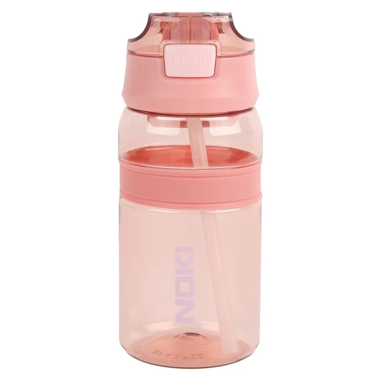 Noki Su Matarası Tritan Pipetli Kapak Silikon Bnantlı Tutma Aparatlı 550 Ml T-0119