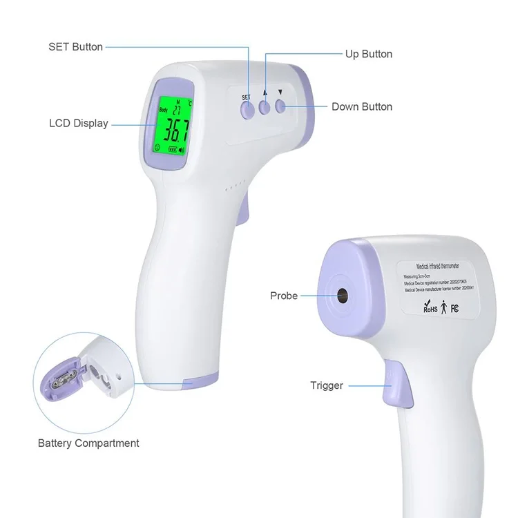 Non-contact Infrared Thermometer Temassız Isı Ölçer Gp-400