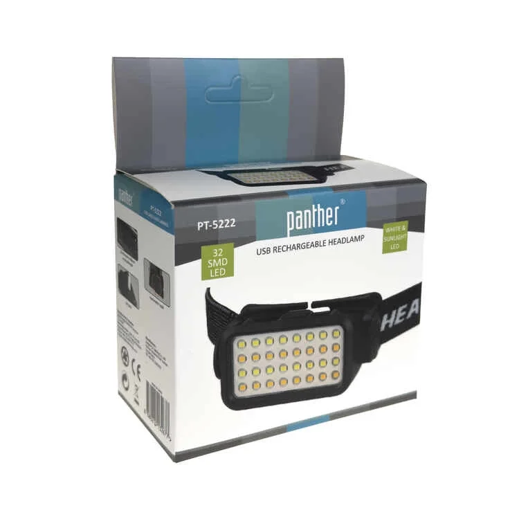 Panther Pt-5222 Usb Şarjlı Kafa Lambası 132677 Elku